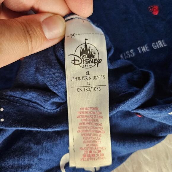 2/$30 Disney Store The Little Mermaid Embroidered Tee Royal Blue Size XL - Picture 4 of 10